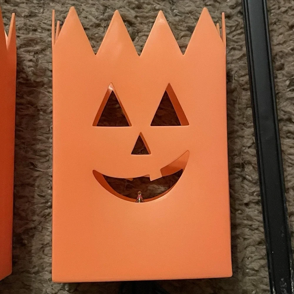 Vintage 1990s Halloween Jack‎ O Lantern Pathway Lights Set of 10 Pumpkin Stakes